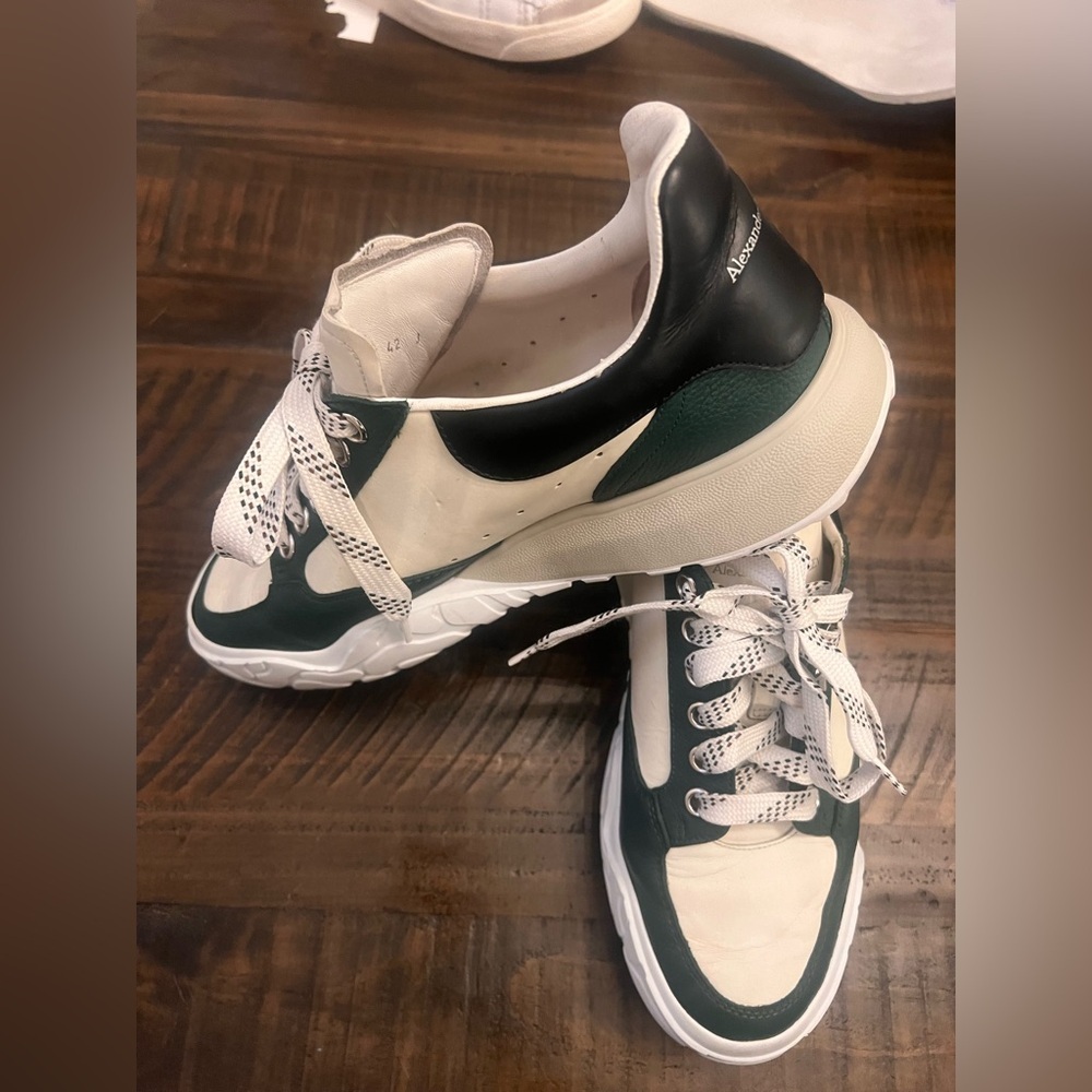 Alexander McQueen Court Sneaker Green White Men’s EU 42 authentic - Picture 3 of 17